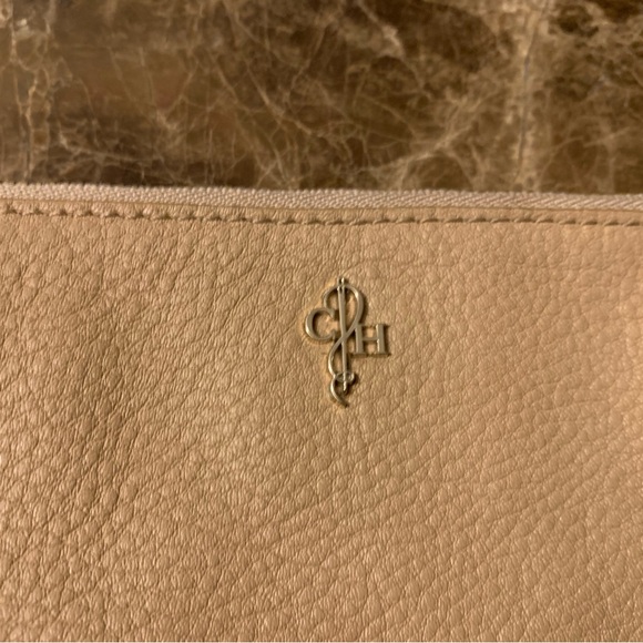 COLE HAAN Mens Medium Zip Pouch Jitney II Sandstone Tan Leather Wallet Wrist - Picture 6 of 10